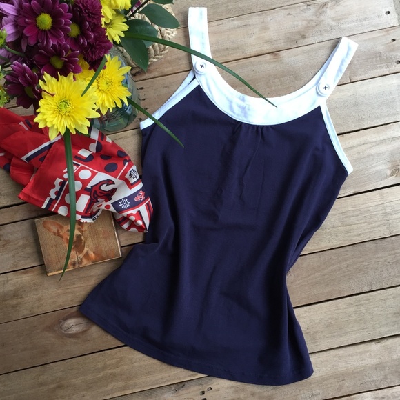 Lilly Pulitzer Tops - Lilly Pulitzer Classic Navy/White Tank (M)